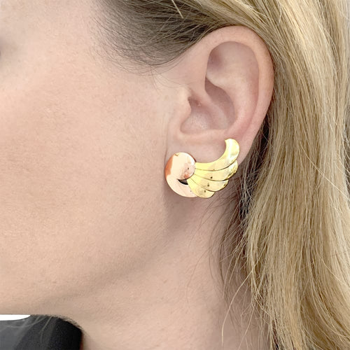 Boucles d'oreilles Boucles d'oreilles vintage "Ailes", deux ors. 58 Facettes 35519