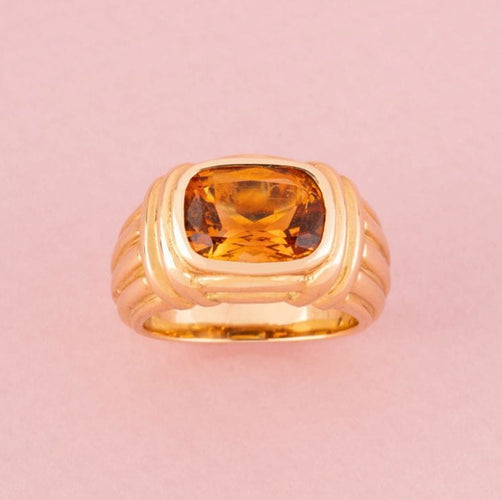 Bague 48.5 BVLGARI - Bague en or jaune 18K sertie d’une citrine 58 Facettes 254