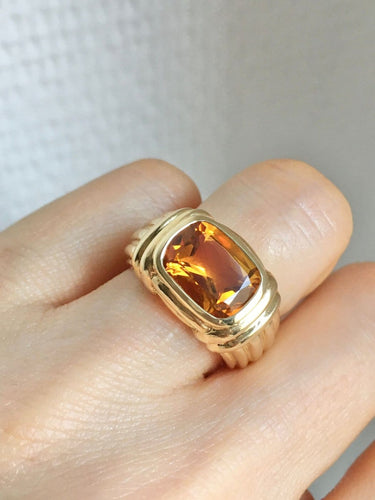 Bague 48.5 BVLGARI - Bague en or jaune 18K sertie d’une citrine 58 Facettes 254