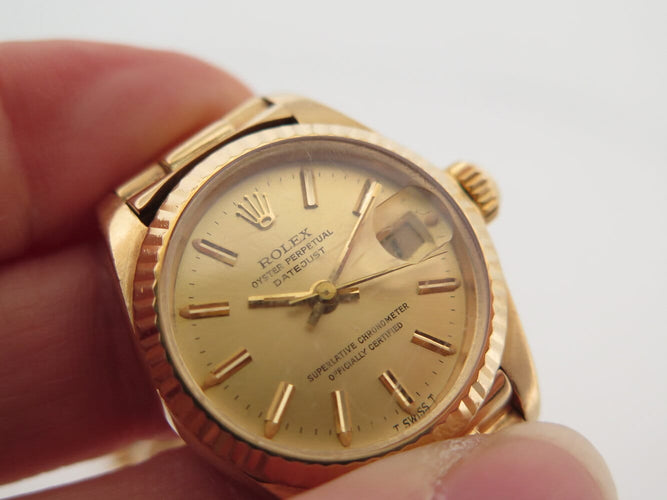 Montre Rolex Oyster Perpetual Datejust Lady - Montre automatique en or jaune 18k réf. 69178 58 Facettes 274054