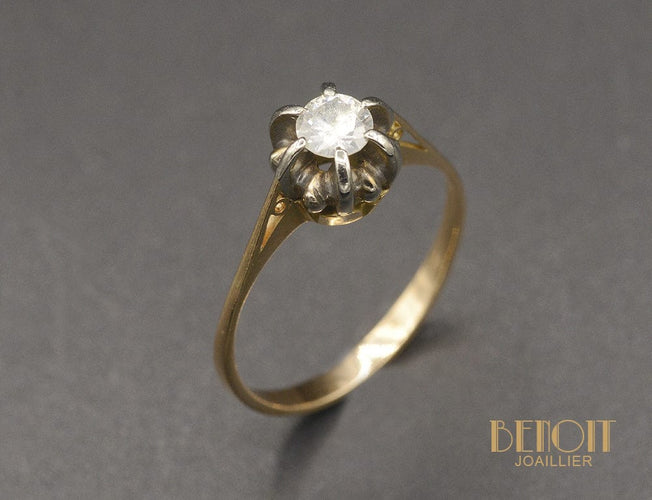 Bague Solitaire - Bague en or rose et diamant 58 Facettes A10472