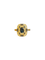 Bague 54 Bague rectangulaire en or jaune 18 carats avec saphir et diamants 58 Facettes ad