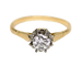 Bague 53 Bague solitaire en or jaune, or blanc et diamant 58 Facettes A11556