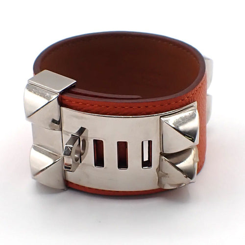 Bracelet Hermès Collier de Chien - Bracelet en cuir orange 58 Facettes qci474ccos