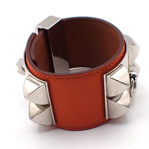 Bracelet Hermès Collier de Chien - Bracelet en cuir orange 58 Facettes qci474ccos