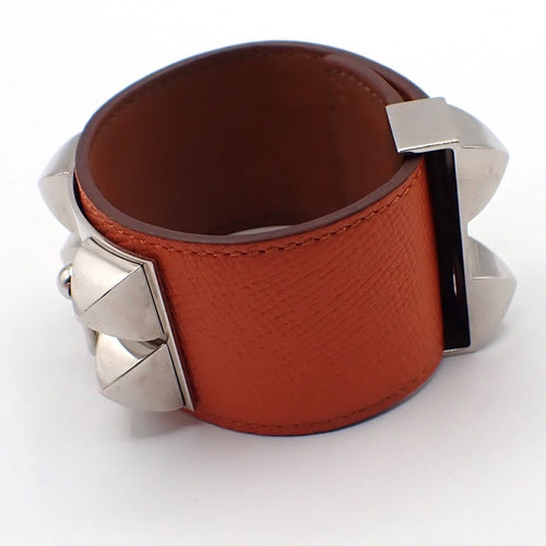 Bracelet Hermès Collier de Chien - Bracelet en cuir orange 58 Facettes qci474ccos
