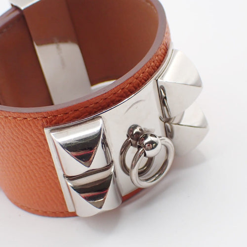 Bracelet Hermès Collier de Chien - Bracelet en cuir orange 58 Facettes qci474ccos