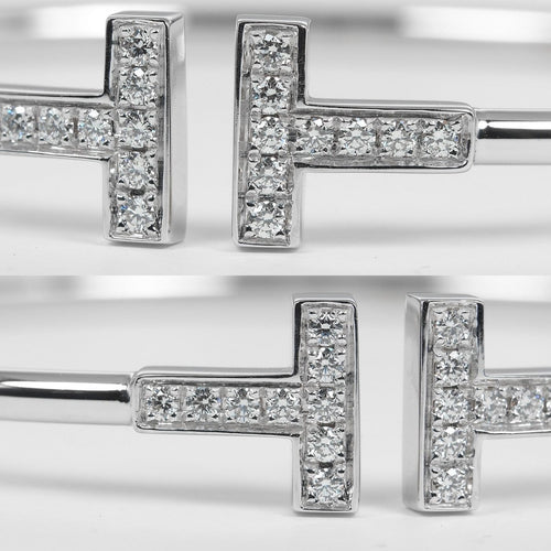 Bracelet Tiffany & Co. - Bracelet T Wire en or blanc et diamants 58 Facettes fosxdjwley