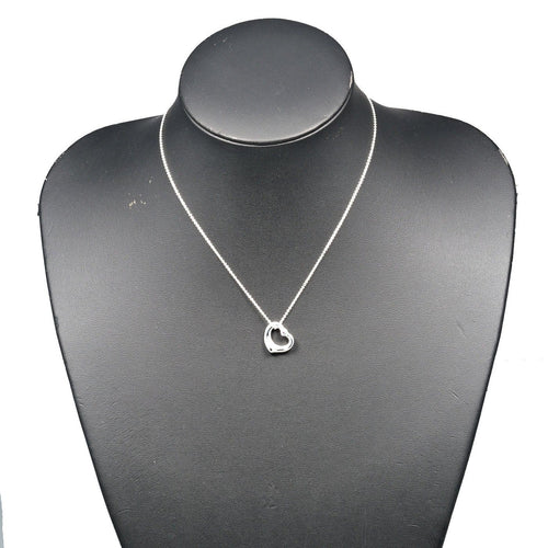Pendentif Tiffany & Co. Elsa Peretti - Pendentif Open Heart en argent avec saphir rose 58 Facettes x5jdsq