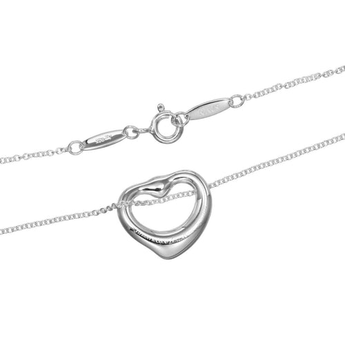 Pendentif Tiffany & Co. Elsa Peretti - Pendentif Open Heart en argent avec saphir rose 58 Facettes x5jdsq