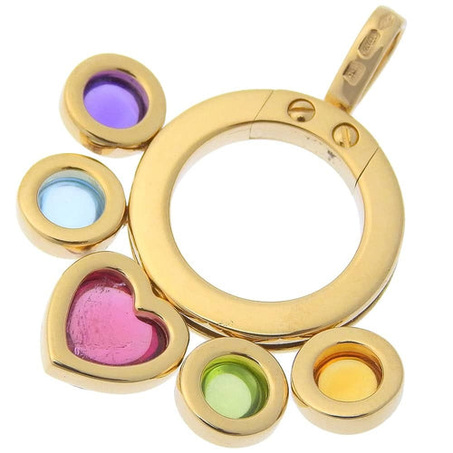 Pendentif Bvlgari Allegra - Pendentif rond en or jaune 18 ct et pierres multicolores 58 Facettes qdgs88