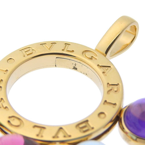 Pendentif Bvlgari Allegra - Pendentif rond en or jaune 18 ct et pierres multicolores 58 Facettes qdgs88