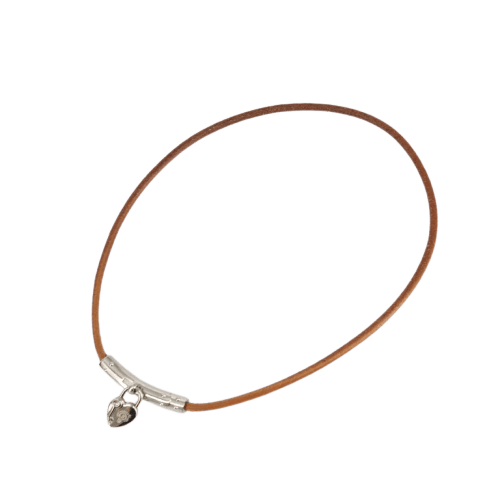 Collier Hermès Année Méditerranée - Collier ras-de-cou Cadena en métal et cuir 58 Facettes h61iwxhvam
