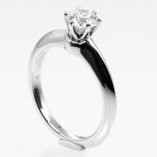 Bague 48 Tiffany & Co. - Bague solitaire Tiffany Setting en platine et diamant 58 Facettes s4huzq