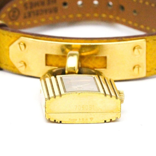 Montre Hermès Kelly - Montre quartz en métal plaqué or et cuir 58 Facettes kll905qgq4