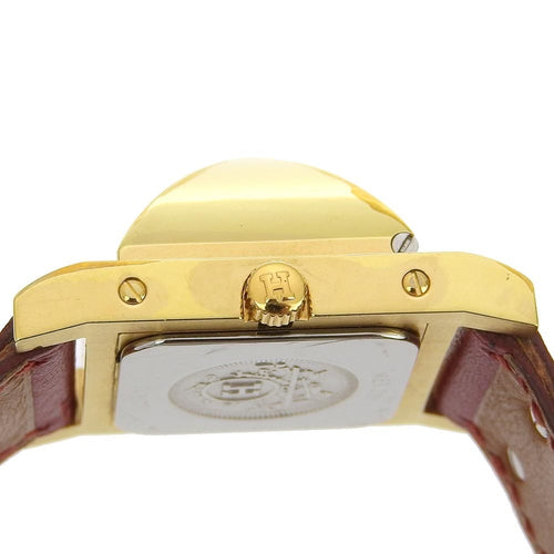 Montre Hermès Medor - Montre quartz en métal plaqué or et cuir 58 Facettes uuup2f