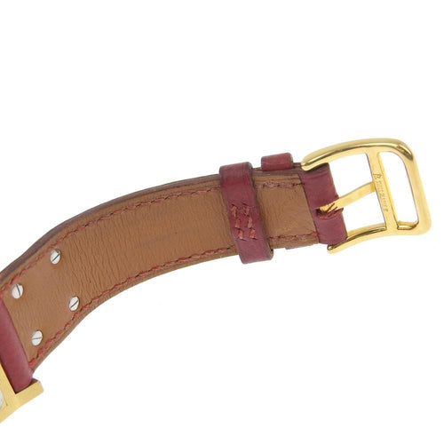 Montre Hermès Medor - Montre quartz en métal plaqué or et cuir 58 Facettes uuup2f