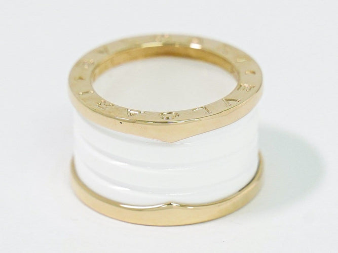 Bague 49 Bvlgari B.Zero1 - Bague trois bandes en or jaune et céramique 58 Facettes lud6fod17y