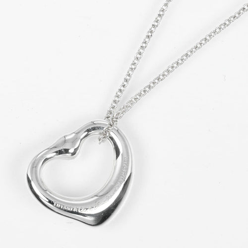 Collier Tiffany & Co. Elsa Peretti - Collier pendentif Open Heart en argent et saphir rose 58 Facettes rkc4e0