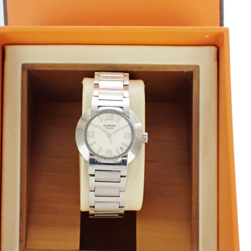 Montre Hermès - Montre Nomade quartz en acier et cuir 58 Facettes z8347l