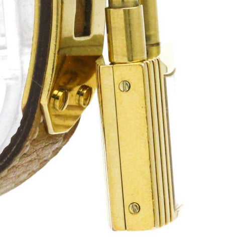 Hermès Kelly - Montre quartz en métal plaqué or et cuir
