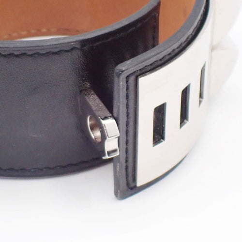 Bracelet Hermès Collier de Chien - Bracelet en cuir noir 58 Facettes tms8snkin8