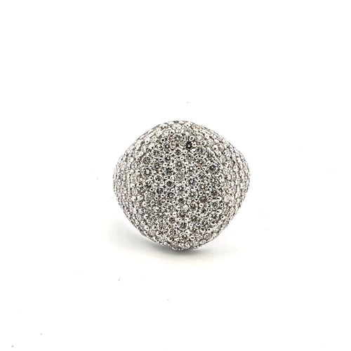 Bague 54 Bague moderne en or blanc 18 ct avec diamants 58 Facettes 131/26 C