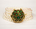 Bracelet Bracelet 5 rangs en or jaune, perles de culture et émeraudes 58 Facettes A11365