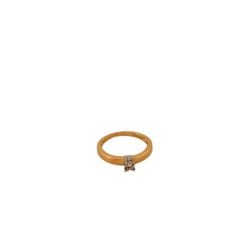 Bague 53 Solitaire - Bague en or jaune et blanc 18 carats avec diamant 58 Facettes 3042185