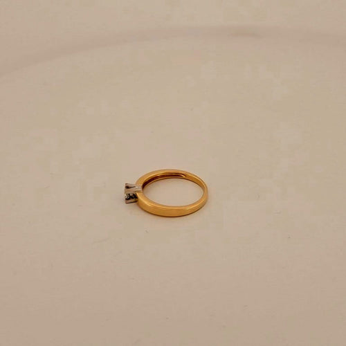 Bague 53 Solitaire - Bague en or jaune et blanc 18 carats avec diamant 58 Facettes 3042185