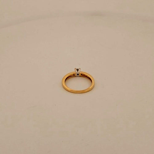 Bague 53 Solitaire - Bague en or jaune et blanc 18 carats avec diamant 58 Facettes 3042185