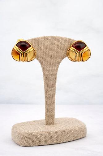 Boucles d'oreilles BVLGARI - Boucles d'oreilles clip vintage en or jaune et citrines 58 Facettes 90790/ac12645
