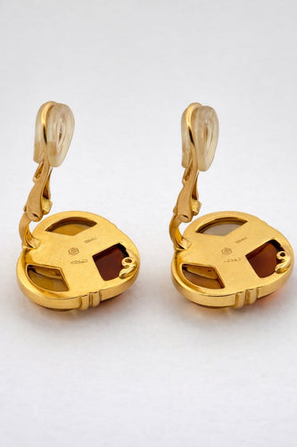 Boucles d'oreilles BVLGARI - Boucles d'oreilles clip vintage en or jaune et citrines 58 Facettes 90790/ac12645