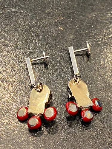 Boucles d'oreilles Boucles d'oreilles tête de mort en or noir 750 et diamants noirs 58 Facettes LP180109/9