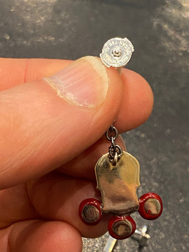 Boucles d'oreilles Boucles d'oreilles tête de mort en or noir 750 et diamants noirs 58 Facettes LP180109/9