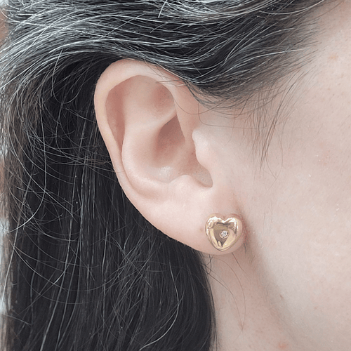 Boucles d'oreilles Parure cœurs - Boucles d’oreilles et pendentif en or jaune 18k et diamants 58 Facettes PE89CL427C420