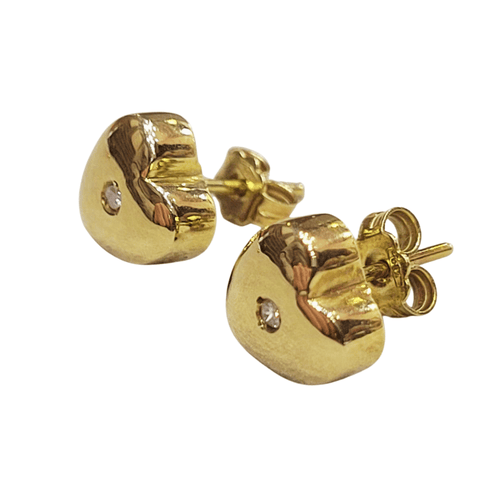 Boucles d'oreilles Parure cœurs - Boucles d’oreilles et pendentif en or jaune 18k et diamants 58 Facettes PE89CL427C420