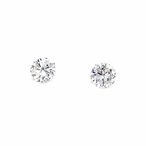 Boucles d'oreilles Puces d'oreilles diamants et or blanc. 58 Facettes 35394