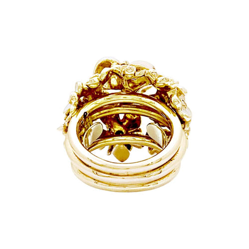 Bague 50 Bague Roberto Coin, or rose, émail et diamants. 58 Facettes 35542