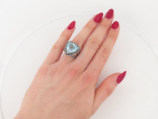 Bague 52 Mauboussin Couleur d'Émotions - Bague en platine 950 topaze et saphirs, T52 58 Facettes 274241