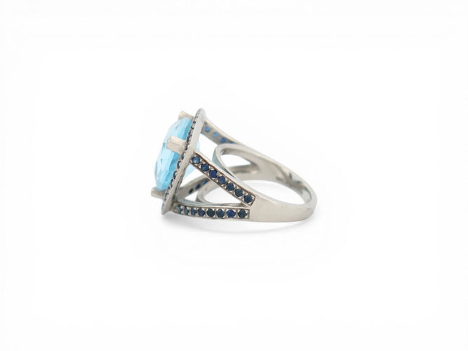 Bague 52 Mauboussin Couleur d'Émotions - Bague en platine 950 topaze et saphirs, T52 58 Facettes 274241