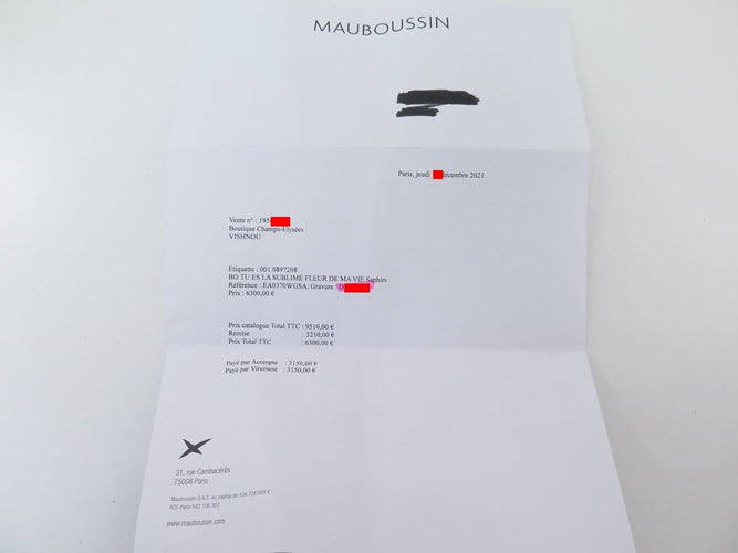 Boucles d'oreilles Mauboussin Tu es la sublime fleur de ma vie - Boucles d’oreilles en or blanc 18k et saphir 58 Facettes 274234