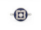 Bague 53 De Beers Lotus Enchanted - Bague en or blanc 18k, diamants et émail bleu 58 Facettes 274231