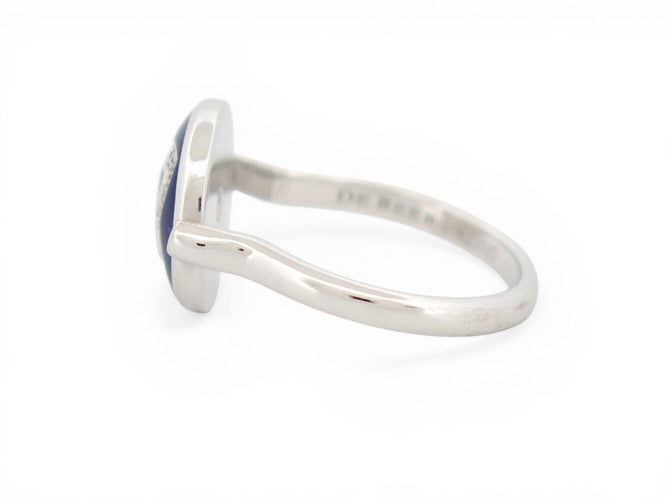 Bague 53 De Beers Lotus Enchanted - Bague en or blanc 18k, diamants et émail bleu 58 Facettes 274231