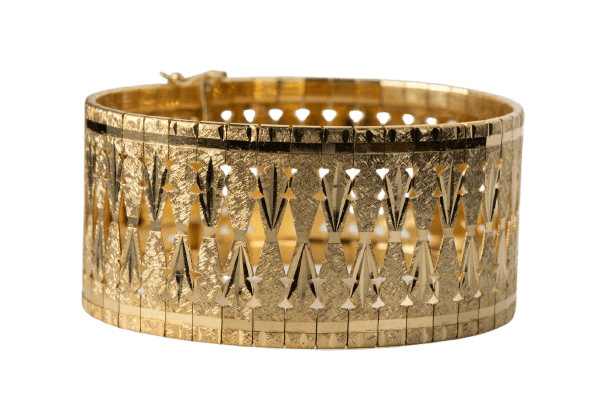 Bracelet Bracelet vintage à maille ruban en or jaune 18 ct 58 Facettes Bracciale vintage maglia a nastro