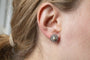 Boucles d'oreilles Boucles d'oreilles fleur - Or jaune 650 et platine, diamants taille ancienne et perles 58 Facettes 11818