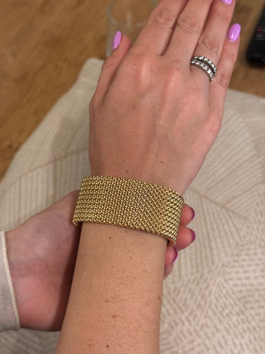 Bracelet Bracelet vintage - Maille tissu en or jaune 18 ct 58 Facettes Bracciale vintage maglia tessuto
