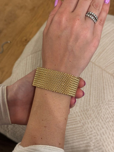 Bracelet Bracelet vintage - Maille tissu en or jaune 18 ct 58 Facettes Bracciale vintage maglia tessuto