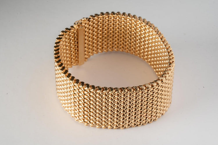 Bracelet Bracelet vintage - Maille tissu en or jaune 18 ct 58 Facettes Bracciale vintage maglia tessuto