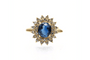 Bague 51 Bague avec saphir et diamants en or jaune 14 carats 58 Facettes 11772